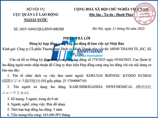 Hợp đồng cung ứng lao động đi làm việc tại Nhật Bản – MT4363